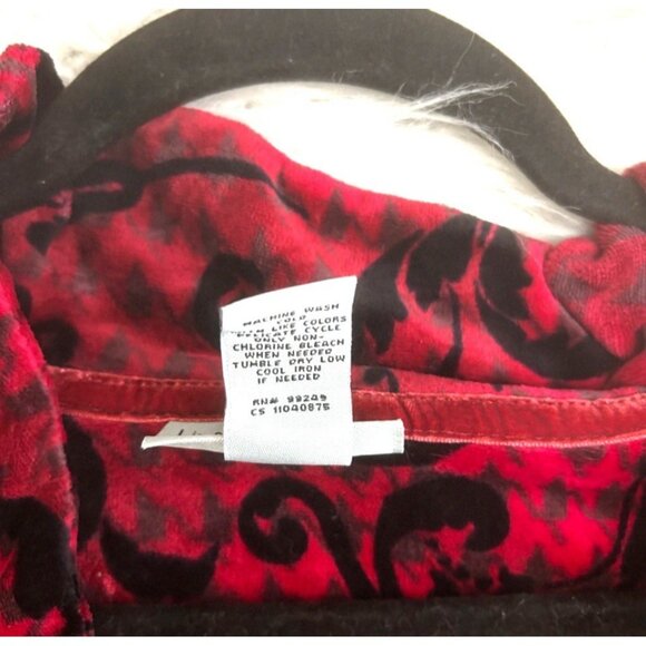 Liz & Me for Catherines Women’s Red 3X Velour Velvet Full Zip Sweatshirt Holiday - Picture 9 of 10